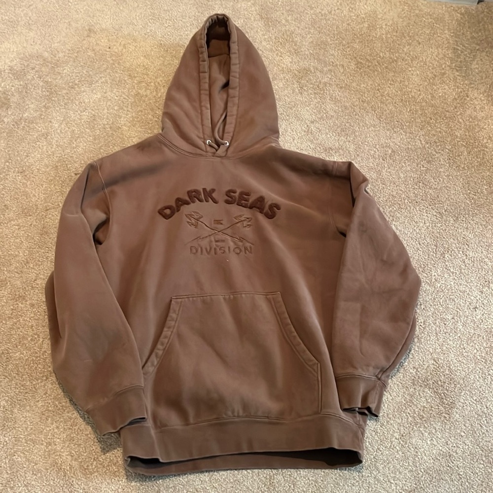 Dark Seas Division brown hoodie sweatshirt. Size medium
